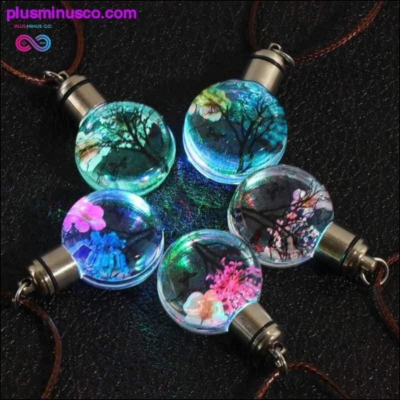 1PC Trendy Dried Flowers Necklace LED Luminous Flower - Afbeelding 2