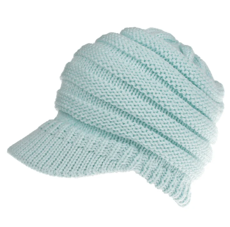 Knitted Baseball Cap Messy Bun Beanie Women Ponytail Beanies Autumn Winter Hats Female Soft Knitting Caps Warm Ladies Skullies - Afbeelding 6