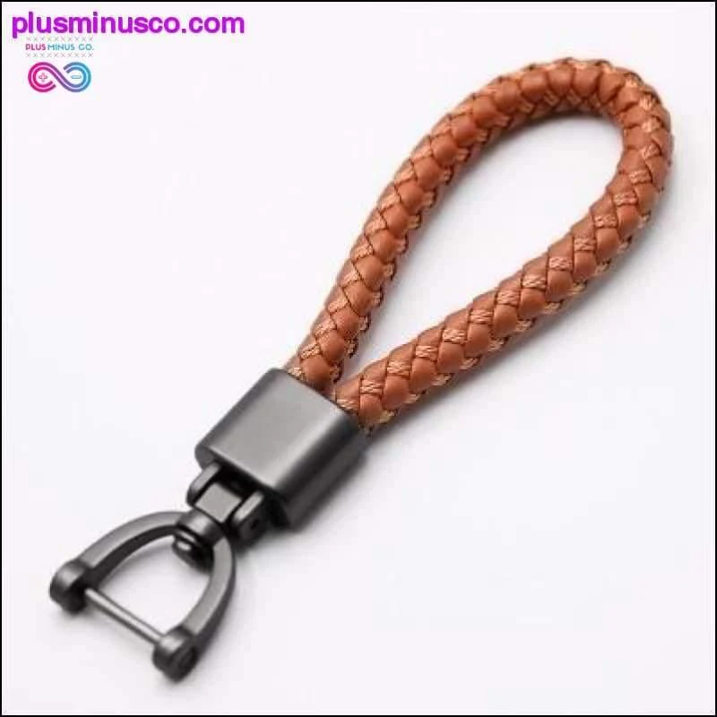High-Grade Hand Woven Leather Car KeyChain 360 Degree - Afbeelding 7