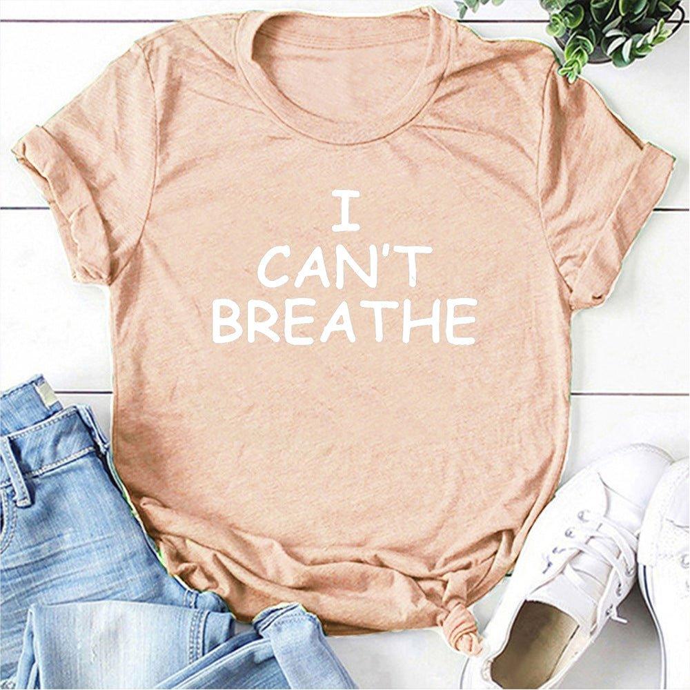 I Can't Breathe Letter Print Short Sleeve T-Shirt - Afbeelding 7