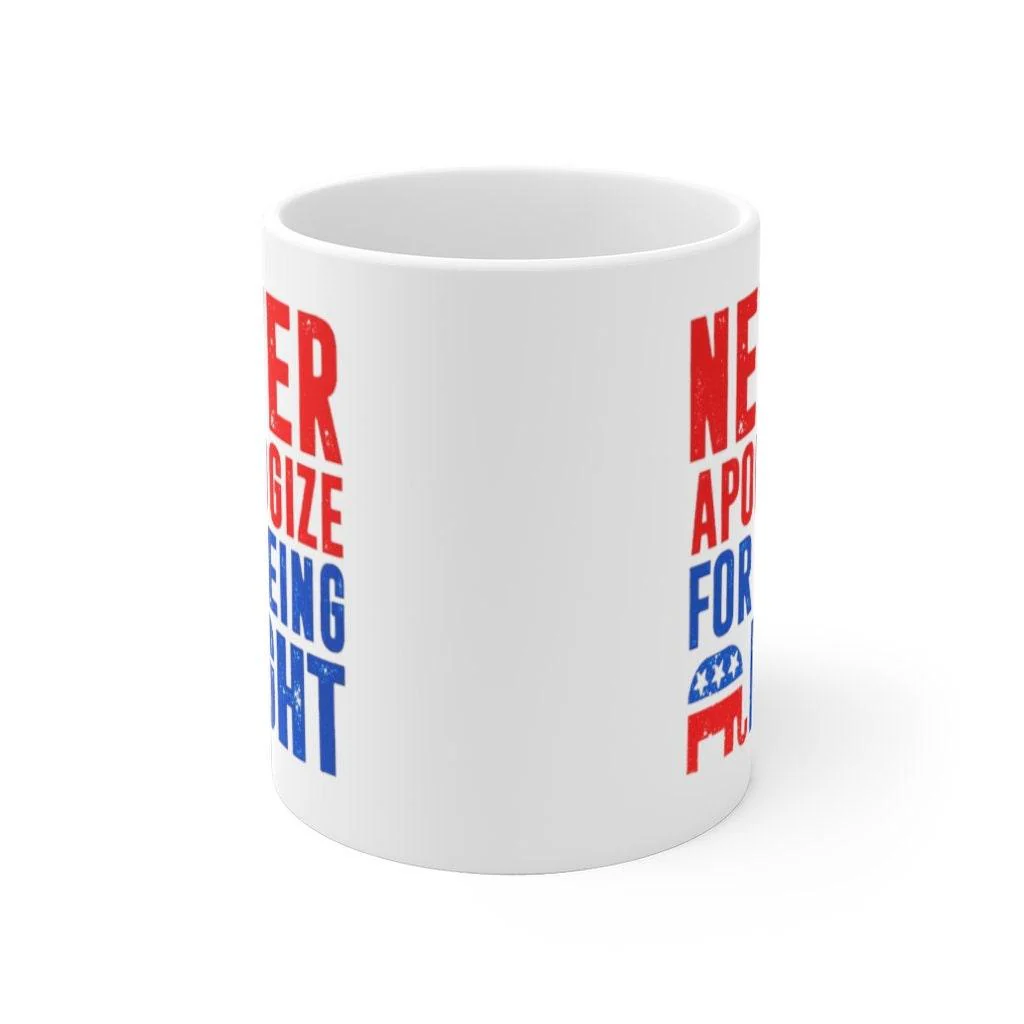 Republikeinse geschenken, Republikeinse olifant mok, verontschuldig je nooit voor je gelijk, cadeau voor Republikeinse, Republikeinse vader, conservatieve Patriot mok - Afbeelding 9