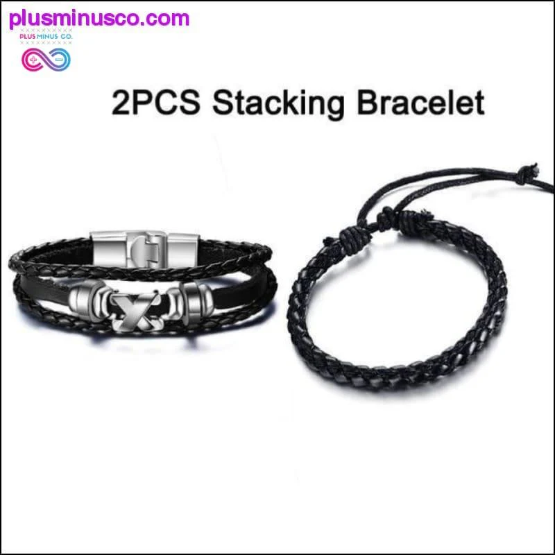 Infinity Men Bracelet Genuine Leather Black Hand Chain - Afbeelding 7