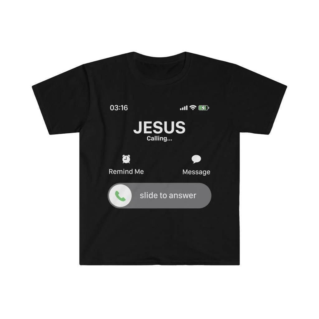 Jesus Calling, slide to answer, Christian Men Women Funny T-Shirt, Christian Jesus Shirt, Religious Jesus Christ Cell Phone Call Gift - Afbeelding 2