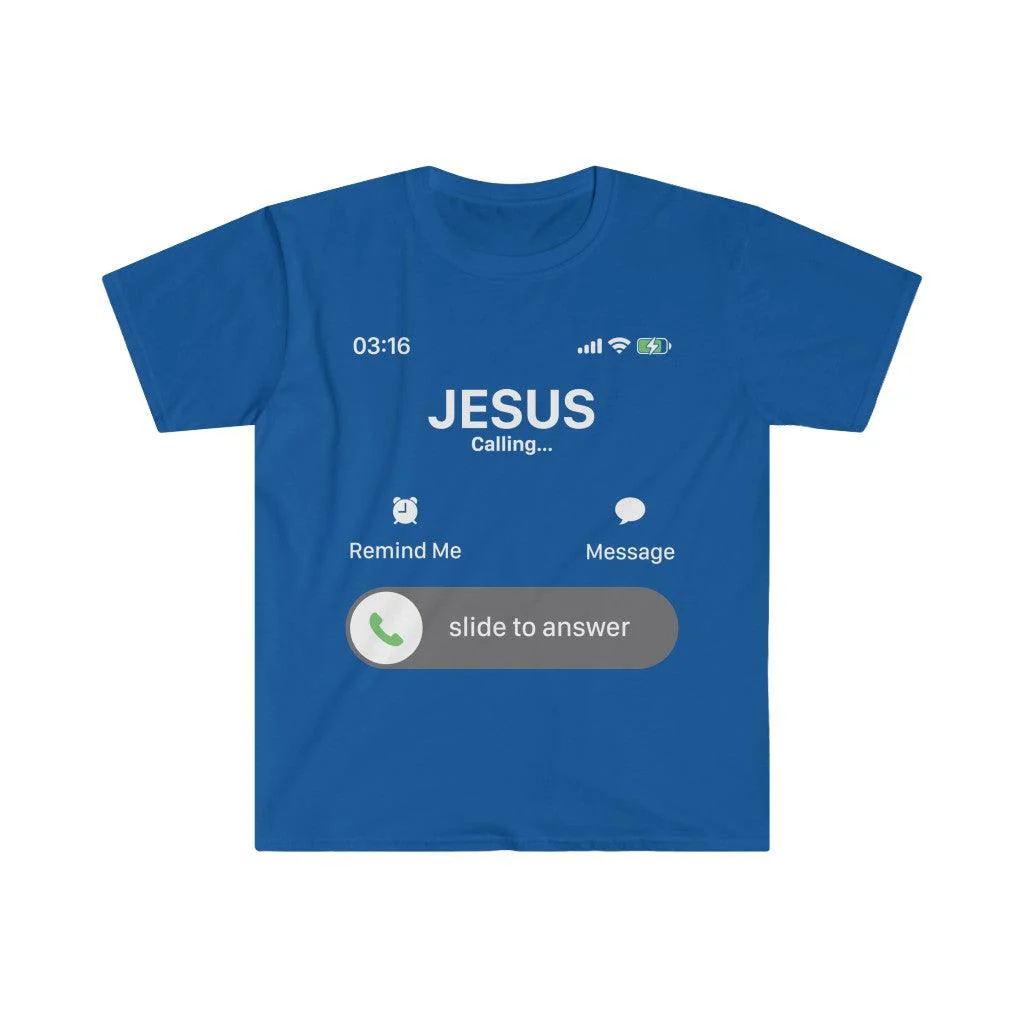 Jesus Calling, slide to answer, Christian Men Women Funny T-Shirt, Christian Jesus Shirt, Religious Jesus Christ Cell Phone Call Gift - Afbeelding 3