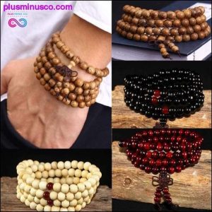 Multi layer 108 Wood Beads Lotus OM Tibetan Bracelet