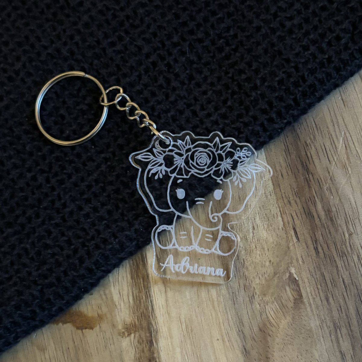 Olifant sleutelhanger met naam - Afbeelding 3
