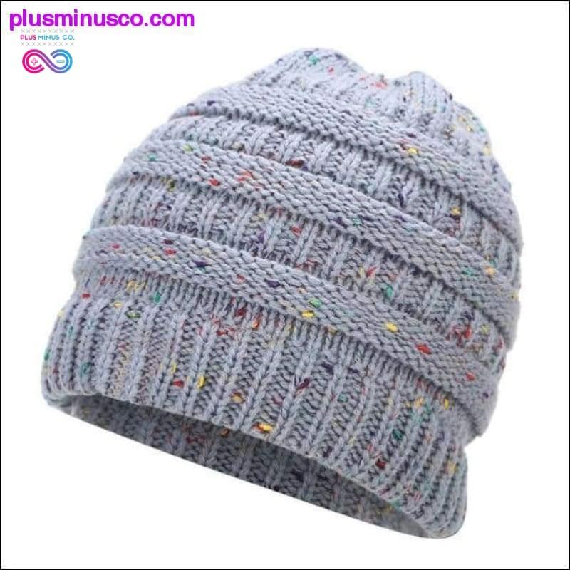 Ponytail Beanie Hat Winter Soft Knit Cap Casual Woolen - Afbeelding 7