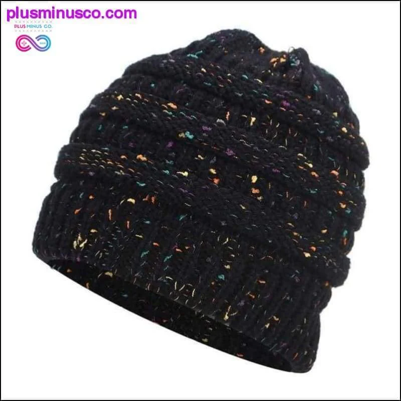 Ponytail Beanie Hat Winter Soft Knit Cap Casual Woolen - Afbeelding 8