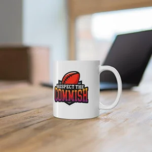 Respect The Commish, Fantasy Football Fans, Commissioner, Fantasy Football, Commish, Football Mug, Funny Football Mug, Gameday Mug