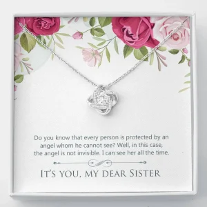 Sisters Necklace, Sister's Love Knot Necklace, Birthday Gift